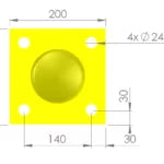 Aanrijdpaal zwart-geel