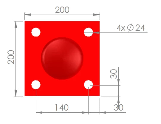 Beschermpaal staal rood-wit ø114mm