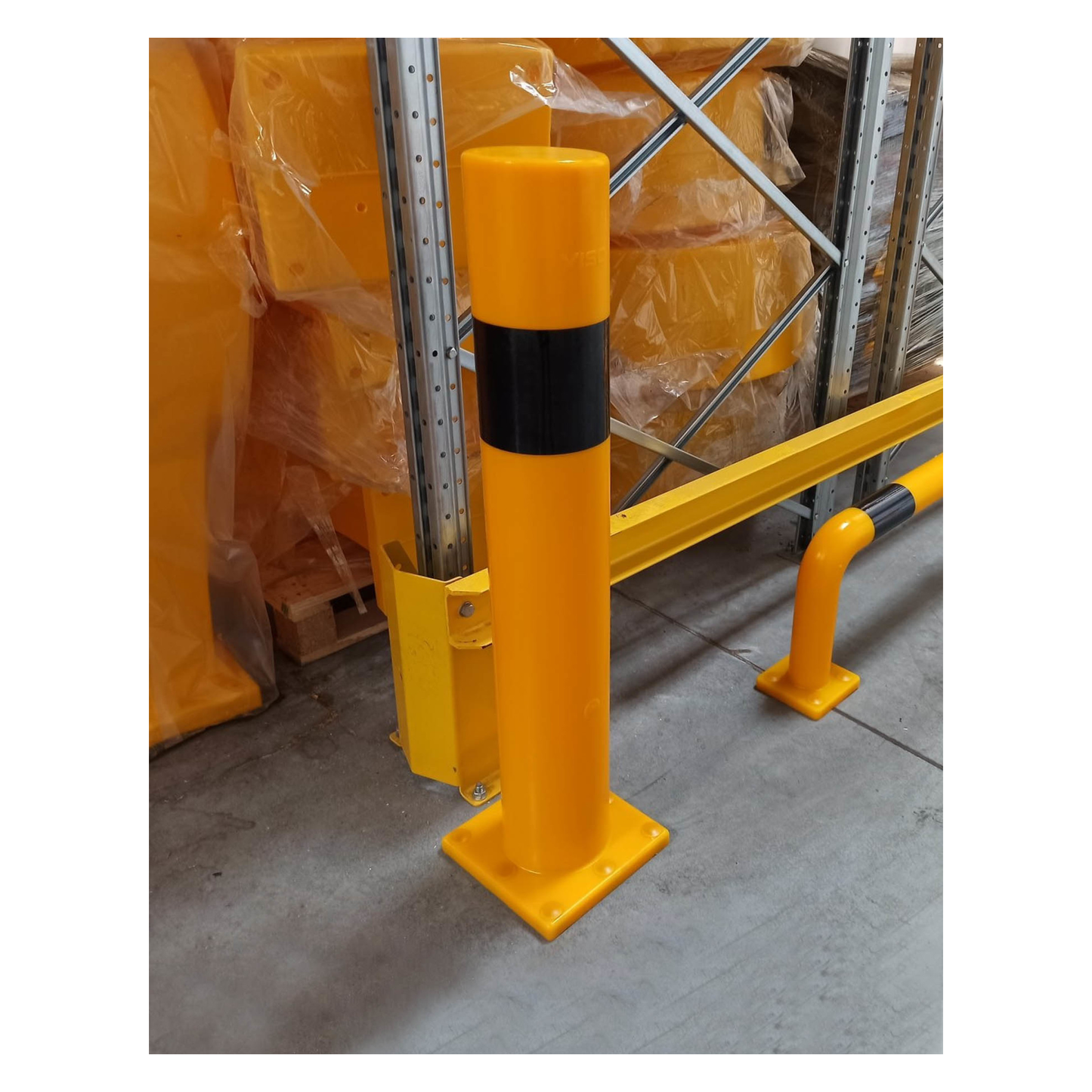 Flexibele aanrijdpaal zwart-geel
