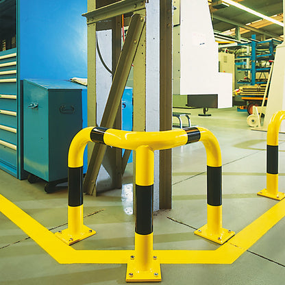 Hoge beschermbeugel voor buiten, geel - zwart, hoogte 120 cm